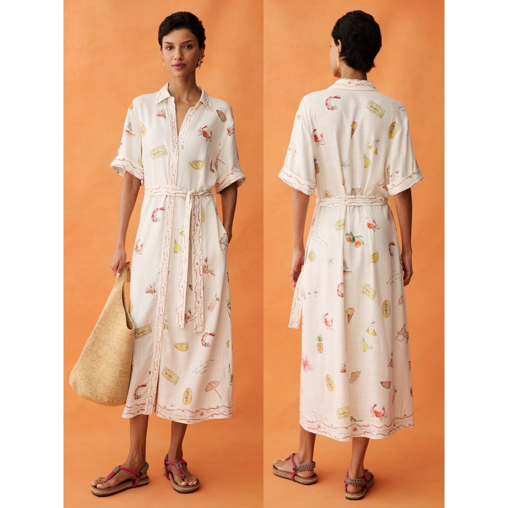 NWT ANAYA Arlo Midi Dress in Bondi Beach Print - Size Medium